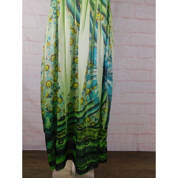Green Strapless Lapis Maxi Dress With Sequin Detail & Floral Print - Picture 9 of 11